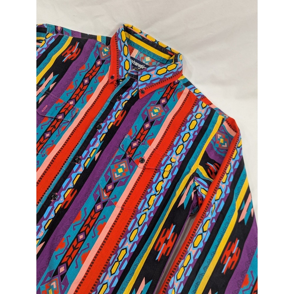 VTG Wrangler Brushpopper X-Longtail 16 1/2x35 Aztec Stripe Western Cowboy USA